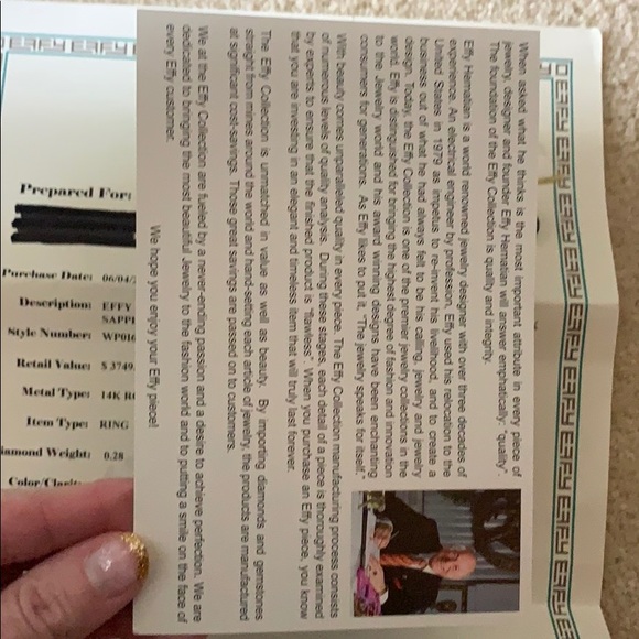 ‘***SOLD****Effy Diamond, Ceylon, Orange & Pink Sapphire, TSAV - Picture 16 of 16